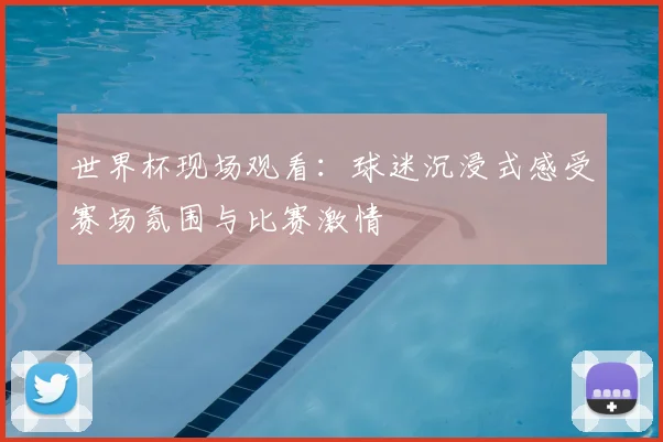 世界杯现场观看：球迷沉浸式感受赛场氛围与比赛激情